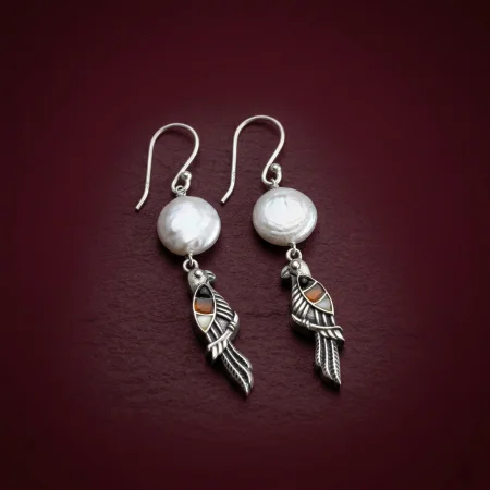 Pearl & Parrot Earring
