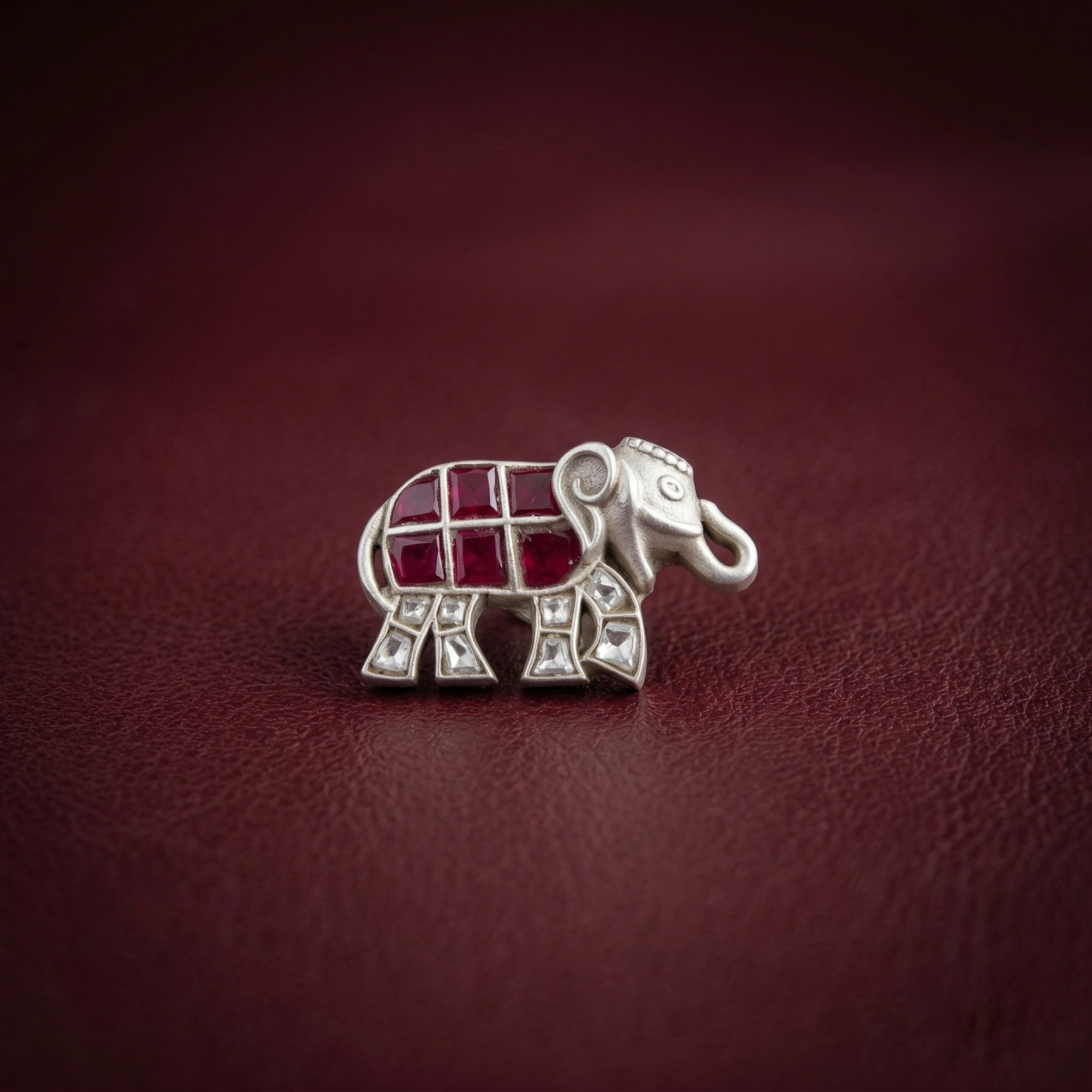 Ruby Elephant Brooch