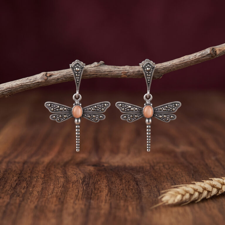 Dragon Fly Earrings (Pink Mother of Pearl)