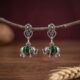 Elephant Enamel Earrings (Green)