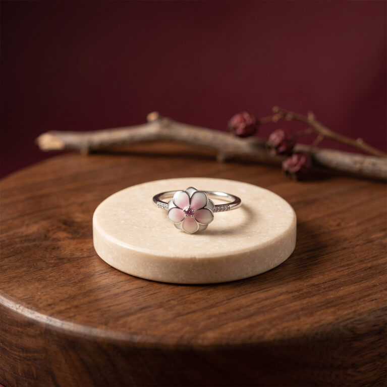 Enamel Aster Bloom Ring