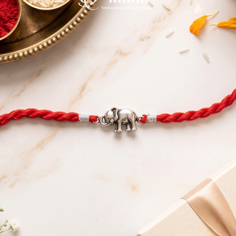Gajraj Silver Rakhi