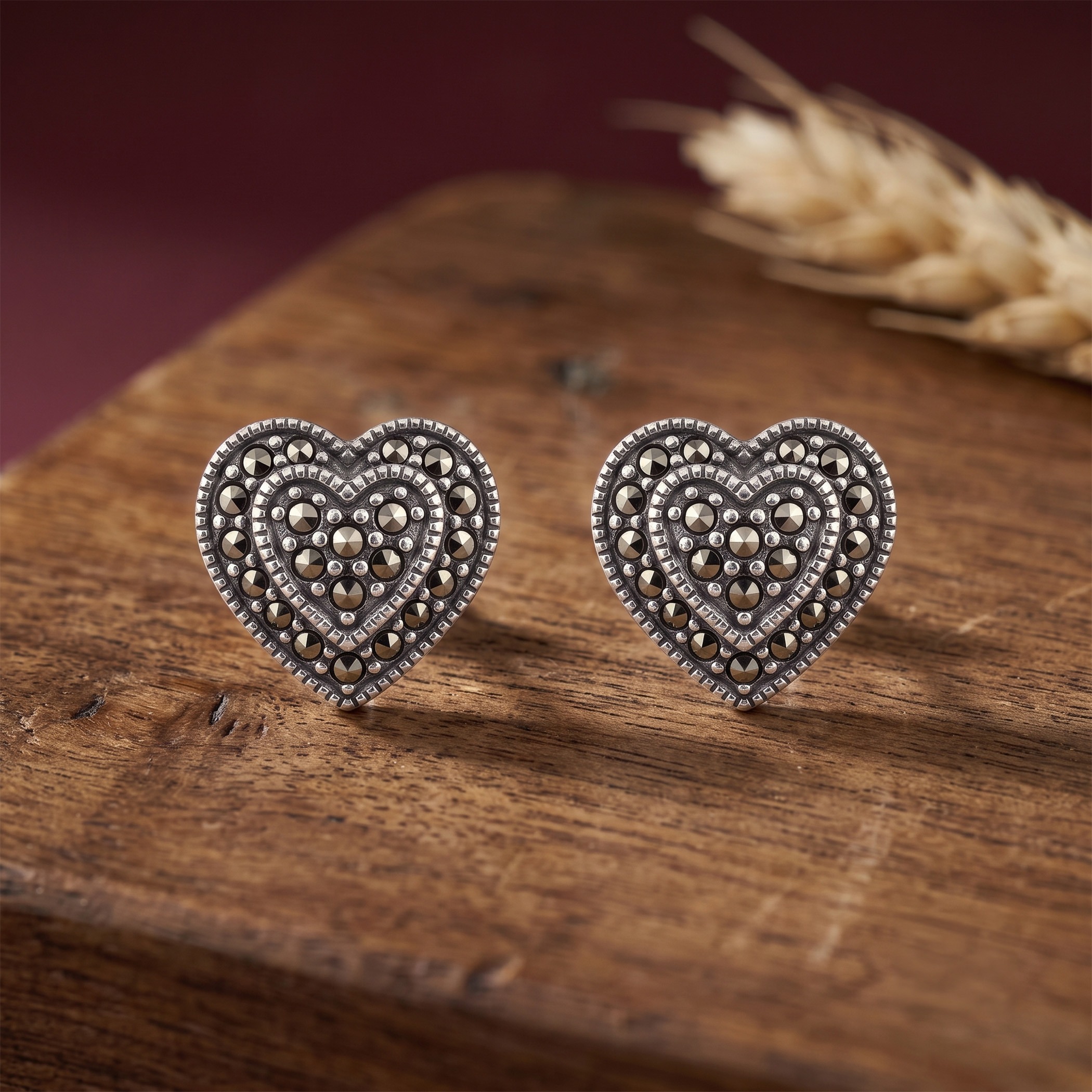 Heart in Heart Studs