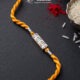 Kundan pendant Silver Rakhi