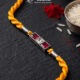 Kundan Pink pendant Silver Rakhi