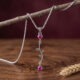 Leaf & Light Pendant - Garnet