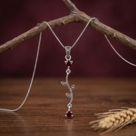 Leaf & Light Pendant - Ruby