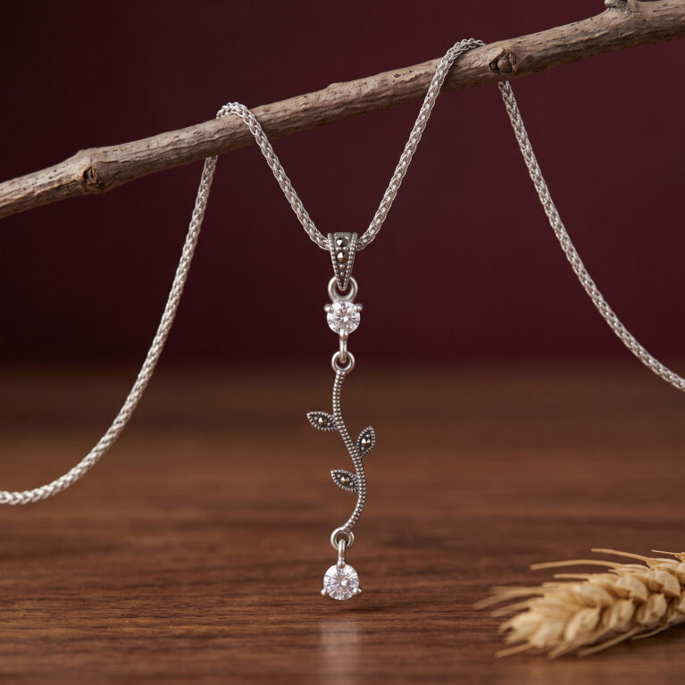Leaf & Light Pendant - Zirconia