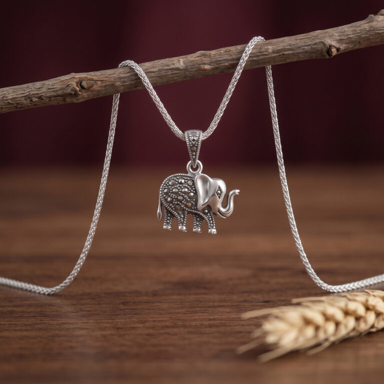 Marcasite Elephant Locket