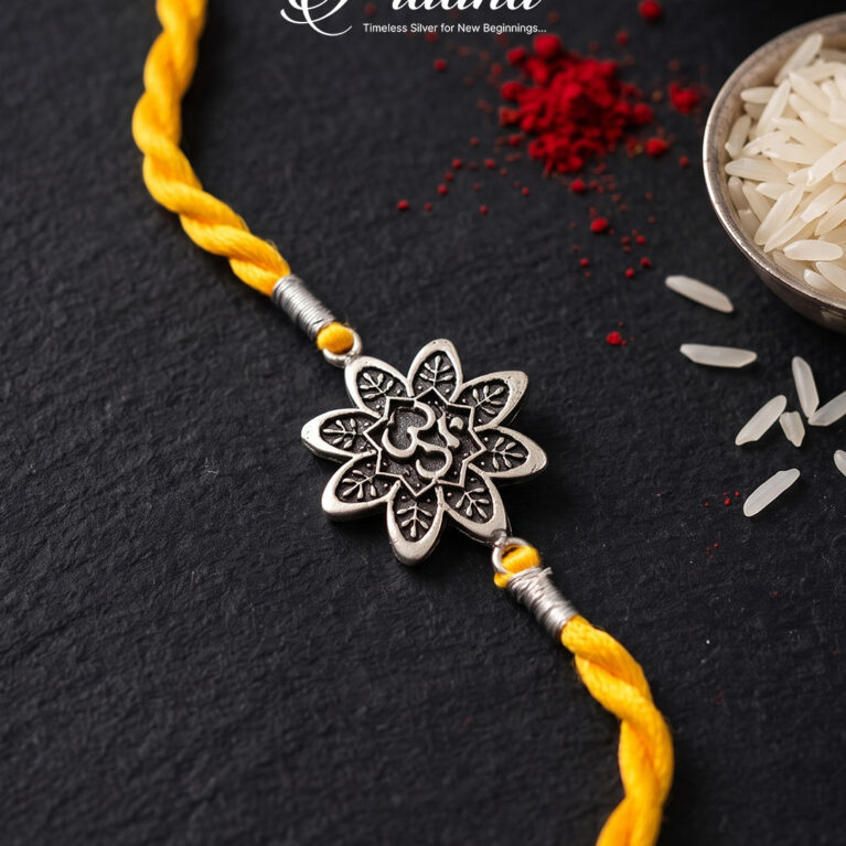 Omkara Silver Rakhi