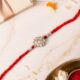 Floral Motif Silver Rakhi