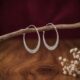 Silver Hammered Hoops