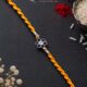 Blue Flower Silver Rakhi