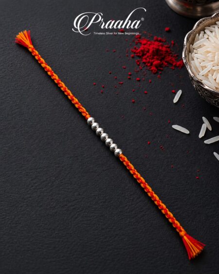 Silver Beaded Rakhi