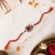 Multicolor flower Silver Rakhi